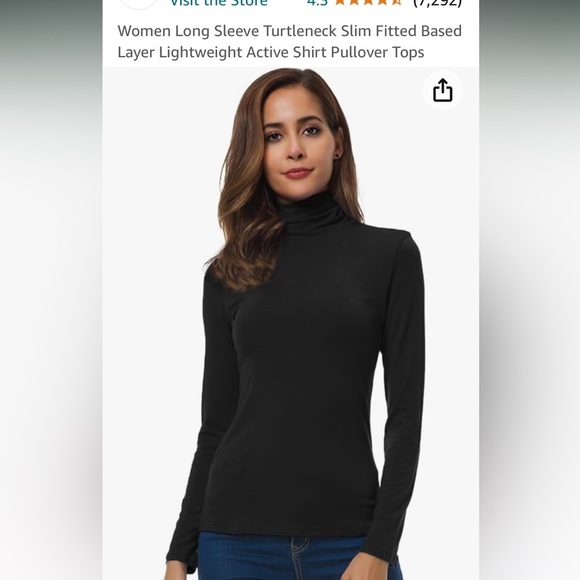 Easy essentials Long Sleeve Turtleneck Slim Fitted Based Layer Pullover NWOT - Picture 1 of 7